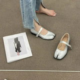 MQTIME  -  New Arrivals Ninja Tabi Mary Janes Flats Shoes Women 2024 Spring Belt Buckle Split Toe Shoes Trotters Mocasines Female Pumps
