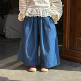 MQTIME  -  Spring 2025 Toddler Girl Denim Pant Cotton Elastic Waist Infant Baby Girl Jeans Loose Casual High Quality Kid Girl Wide Leg Pant