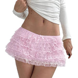 MQTIME  -  New sweet lace hot pants pure desire lotus leaf hem cake skirt pants