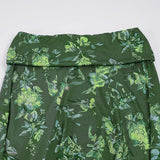 MQTIME  -  Mori Girl Style Low Waist Flower Print Irregular Vintage Folds High Strecth Skirts