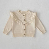  MQTIME  -  New Autumn Toddler Baby Girls Sweater Coat Long Sleeved Solid Color Hooded Infant Baby Girls Knitting Cardigan Coat