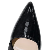 MQTIME  -  Women Sexy Null 5cm Kitten Heels Pumps For Narrow Feet Pointy Toe Patent Leather Slip-Ons For Dressing EU35-41 25cm Wine Black