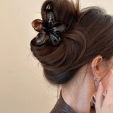 MQTIME  -  Fashion Princess Flower Hair Claw Korean Large Hair Clip Crab Clamp Vintage Women Ponytail Shark Clip Headdress Hair Accessories