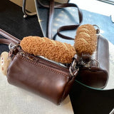 MQTIME  -  Cute Retro Plush Bread Handbag Cookies PU Mini Storage Bag Crossbody Bags Shoulder Bag Women's Bags Messenger Bag