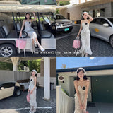 MQTIME  -  Summer New High Waist Slim Fish Tail Half Skirt Women's Polka Dot Uneven Hemline Wrap around Skirt Stylish Chic Trendy