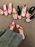 MQTIME  -  Lovely Pink Summer New Brand Women Flat Shoe Fashion Round Toe Shallow Slip On Ballerinas Shoes Soft Flat Heel Dress Ballet Shoe