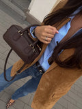  MQTIME  -  Retro Suede Female Jacket Chic Single Breasted Long Sleeve Lapel Loose Blazer Coat Women Eraly Autumn Street Lady Outerwear