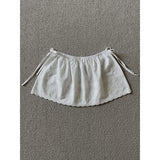 MQTIME  -  Spring Womens Lace Hollow Embroidery Floral Butt Curtain Skirt Fashionable Layered Over Skirt Casual Chiffon Mini Skirt