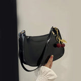 MQTIME  -  New Glossy Leather Cherry Pendant Versatile Sweet Phone Storage Women's Shoulder Bag