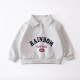 MQTIME  -  New autumn baby clothing for 0-3 years old, boy daughter children's lapel hoodie, letter printed long sleeved T-shirt