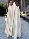 MQTIME  -  Vintage Cotton Linen Skirt Women Irregular High Waisted Maxi Skirts Elegant Ladies Casual Loose Summer A-line Long Skirt