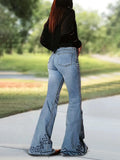 MQTIME  -  Women High Waist Wide Leg Pants Hole Straight Pants Long Jeans Casual Trendy Trousers Autumn Winter New Denim Trousers