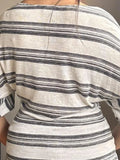 MQTIME  -  American Streetwear Y2k Contrast Color Striped Print Loose Casual Top Female