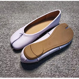 MQTIME  -  Fashion Split toe Pleated Soft Leather Women Ballet Flats Spring Summer Casual Walking Lazy Tabi Loafers Girls Dance Shoes