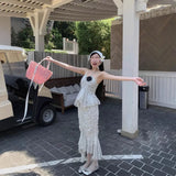 MQTIME  -  Summer New High Waist Slim Fish Tail Half Skirt Women's Polka Dot Uneven Hemline Wrap around Skirt Stylish Chic Trendy