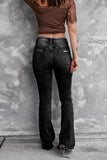 MQTIME  -  American Style Fashion Jeans Ripped High Waist Retro Elastic Slim Fit Jeans Women Flared Pants Bootcut Full Length