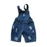 MQTIME  -  Children'S Denim Overalls Adjustable Solid Color Fashion Simple Casual Clothing Unisex Cotton Denim Baby Summer Overalls