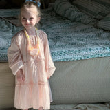 MQTIME  -  Spring Children Toddler Girls New Elegant Lace Dress Sweet Princess Solid Color Cotton Long Dress Kids Baby Ruffle Dress