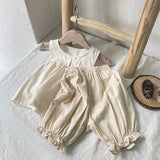  MQTIME  -  New Summer Newborn Baby Girls Clothing Set Sleeveless Cotton Solid Color Shirt+Pants Toddler Baby Girls Clothes Suit