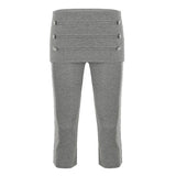 MQTIME  -  American Low Waist Button Design Solid Slim Casual All Match Temperament Capris