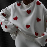 Mqtime Love Embroidered Crewneck Thickened Knitted Sweater Women Pullovers New Korean Long Sleeve Loose Autumn Winter Pullover Sweater