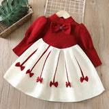 MQTIME  -  New Autumn Christmas Style Baby Girl Birthday Party Dress Kids Princess Dresses 2-6Yrs Children Knitted Clothes