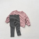  MQTIME  -  Autumn New Children Striped Leggings Cotton Girls Stretch Pants Boys Casual Pants Baby Ribbed Leggings Kids Trousers