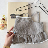 MQTIME  -  New Summer Toddlers Girls Suspenders Shirts Pleated Ruffles Lace Strap Tops Korean Style Children Cute Blouses
