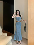 MQTIME  -  Denim Suspender Dress For Women'S Summer New French Retro Design With Personalized