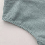  MQTIME  -  Girls Retro Mori Cotton And Linen Tank Top Summer New Back Buttons A-Line Ruffled Hem Kids Blouse Casual Linen Sleeveless Tops