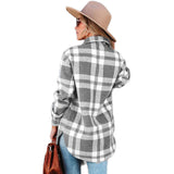 Mqtime Casual Plaid With Pockets Auturn And Winter Women Jacket Vintage Long Sleeve New In Outerwears Chic Tops