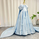 MQTIME  -  Luxury Blue Dubai Girl Dress Beaded Crystal Arabic Princess Kids Wedding Birthday Party Ball Gown Communion 2024 J379