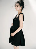 MQTIME  -   Women Photography Costume Elegant Black Sleeveless Short Maternity Dress Sweet Pregnancy Dresses Studio Shooting Photo Clothes