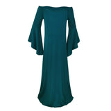  MQTIME  -  Solid Color Sexy Long Pregnancy Dress Flare Sleeve Women Maxi Gown Photography Props Maternity Photography Dress