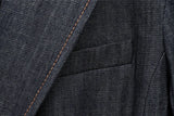  MQTIME  -  Women Denim Jacket Pants Sets Long Sleeve Blazer Coat Strapless Vests Straight Trousers Jeans Fashion High Street Outfit
