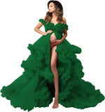 MQTIME  -  Puffy Ruffles Tulle Maternity Dresses for Photoshoot Gowns Baby Shower Dress Bridal Lingerie Robe vestidos para embarazadas