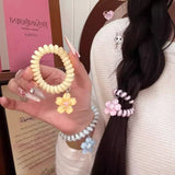 MQTIME  -  Cherry Blossom Candy Color Jelly Phone Line Hair Band Children's Spring New High Elasticity Seamless Hair Girl Headdress