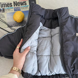 MQTIME  -  Winter New Children Long Sleeve Warm Letter Coat Plus Velvet Thick Boys Down Jackets Baby Girls Padded Jacket Kids Clothes