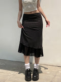 MQTIME  -  Elegant High Waist Pleated Midi Skirt with Floral Print for Women Stylish A-Line Knee Length Skirt for Summer