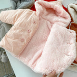 MQTIME  -  Winter New Children's Fur Jacket 0-3Y Baby Girls Fleece Lining Hooded Cotton Coat Toddler Boys Warm Outwear