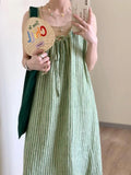 MQTIME  -  Striped Dresses Women Sleeveless Slash Neck Loose Summer Fashion Holiday Casual Party Dress Female Temperament Elegant