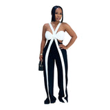 MQTIME  -  Solid Color Women Jumpsuits For Summer Autumn Sleeveless Loose Fashion Streetwear Overalls Wide Leg Pants Trousers