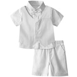 MQTIME  -  Boys Clothes Set Kids Formal Wedding Dress Suit Toddler Suit Church Photoshoot Funeral Ring Bearer Outfit Shorts Set Tuxedo