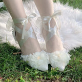MQTIME  -  Women Heels Elegant Woman Heeled Shoes Lolita Heels Y2K Accessories Wedding Shoes Pearl Bridal Shoes White Lolita Shoes