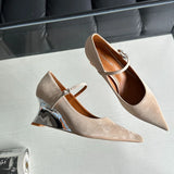MQTIME  -  Designer Office Women Pumps Shoes Fashion Shallow Wedge High Heels 2025 Spring Autumn Wedding Party Shoes Mujer