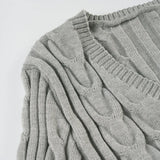 MQTIME  -  Women Knitting Cardigan Women's Retro Cardigan V Neck Cable Knit Sweet & Spicy Preppy Lazy Vibe Buttoned Pocket Sweater