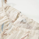 MQTIME  -  Vintage 100% Linen Flower Print Girls Dress With Pockets Summer New Baby Girl Sleeveless Casual Loose Spaghetti Strap Dresses