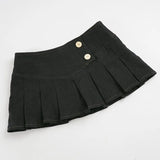 MQTIME  -  American Streetwear Vintage Solid High Waist A-LINE Folds All Match Skirts