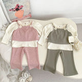 MQTIME  -  New Autumn Infant Baby Girls Sports Clothes Suit Sleeveless Vest+Pants Long Sleeved T-shirt 0-5Yrs Children Clothes Set