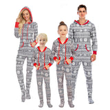 MQTIME  -  parent-children clothing Hooded long sleeves One-Piece  Family Christmas Halloween Pajama Set boys and girls Zipper printed suit